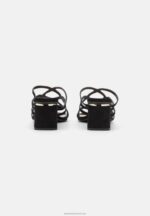 Z62T1884 Women Anna Field Leather Heeled Mules Black - Image 4