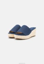 Z62T1886 Women Anna Field Heeled Mules Blue Denim - Image 3