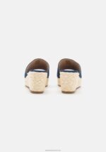 Z62T1886 Women Anna Field Heeled Mules Blue Denim - Image 4