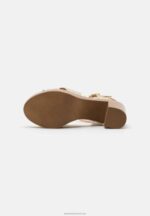 Z62T1888 Women Anna Field Leather Clogs Gold - Image 5
