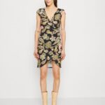 Z62T189 Women Anna Field Jersey Dress Black/Multi Coloured