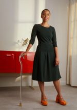 Z62T190 Women Anna Field Jersey Dress Dark Green