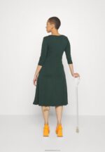 Z62T190 Women Anna Field Jersey Dress Dark Green - Image 6