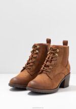 Z62T1914 Women Anna Field Ankle Boots Cognac - Image 5