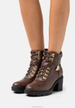 Z62T1921 Women Anna Field Lace-Up Ankle Boots Brown