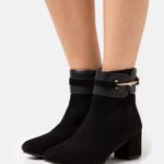 Z62T1928 Women Anna Field Leather Classic Ankle Boots Black