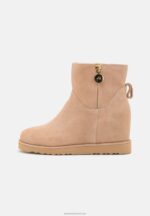 Z62T1932 Women Anna Field Leather Winter Boot Ankle Boots Beige - Image 2