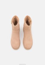Z62T1932 Women Anna Field Leather Winter Boot Ankle Boots Beige - Image 6