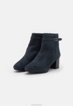Z62T1934 Women Anna Field Leather Classic Ankle Boots Dark Blue - Image 3