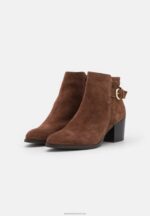 Z62T1935 Women Anna Field Leather Ankle Boots Cognac - Image 3