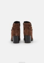 Z62T1935 Women Anna Field Leather Ankle Boots Cognac - Image 4