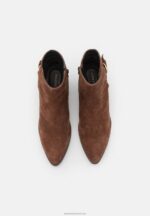 Z62T1935 Women Anna Field Leather Ankle Boots Cognac - Image 6