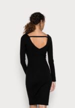 Z62T193 Women Anna Field Offener RCken Bodycon Mini Strickkleid Shift Dress Black