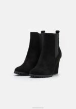 Z62T1943 Women Anna Field Leather Winter Boot High Heeled Ankle Boots Black - Image 2