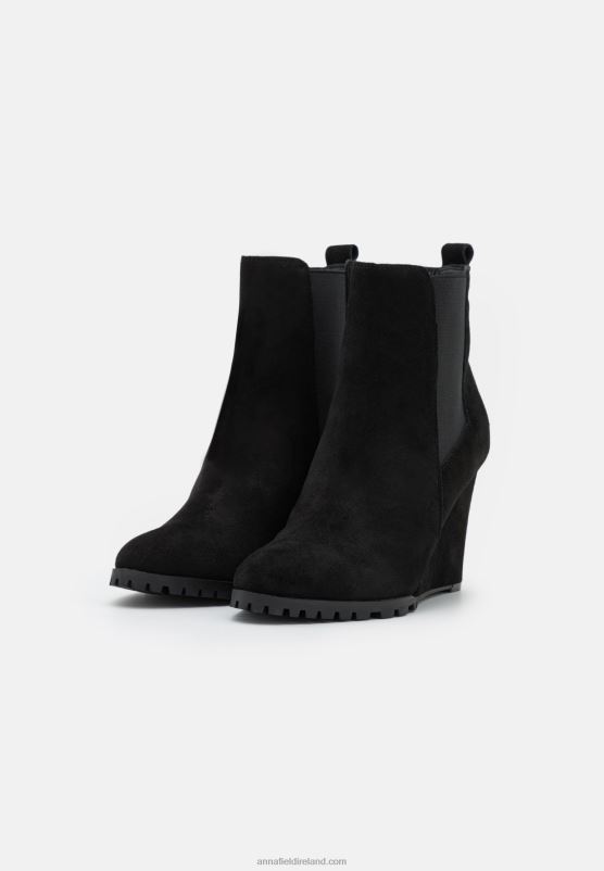 Z62T1943 Women Anna Field Leather Winter Boot High Heeled Ankle Boots Black - Image 2