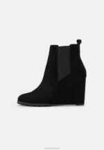 Z62T1943 Women Anna Field Leather Winter Boot High Heeled Ankle Boots Black