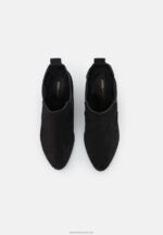 Z62T1943 Women Anna Field Leather Winter Boot High Heeled Ankle Boots Black - Image 5