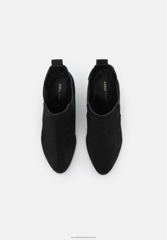 Z62T1943 Women Anna Field Leather Winter Boot High Heeled Ankle Boots Black - Image 5