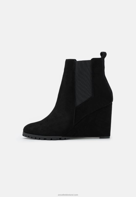 Z62T1943 Women Anna Field Leather Winter Boot High Heeled Ankle Boots Black - Image 1