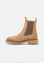Z62T1946 Women Anna Field Leather Classic Ankle Boots Beige - Image 2
