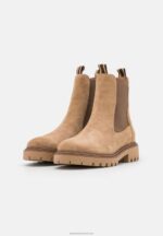 Z62T1946 Women Anna Field Leather Classic Ankle Boots Beige - Image 3