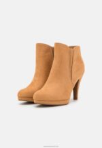 Z62T1947 Women Anna Field High Heeled Ankle Boots Beige - Image 3