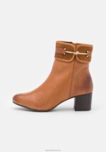 Z62T1957 Women Anna Field Leather Classic Ankle Boots Cognac - Image 2