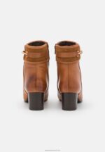 Z62T1957 Women Anna Field Leather Classic Ankle Boots Cognac - Image 4