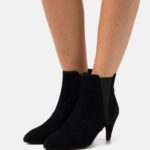 Z62T1959 Women Anna Field Leather Ankle Boots Black
