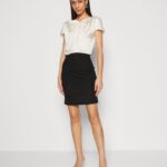 Z62T195 Women Anna Field Shift Dress Off White/Black