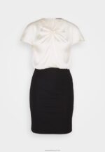 Z62T195 Women Anna Field Shift Dress Off White/Black - Image 5