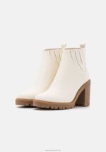 Z62T1960 Women Anna Field High Heeled Ankle Boots White - Image 3