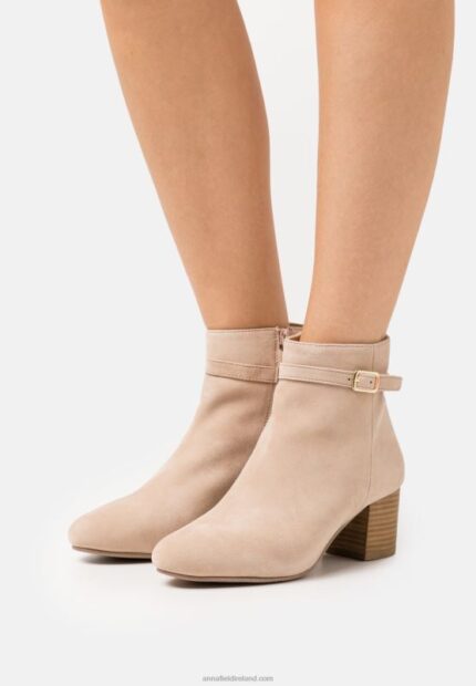 Z62T1962 Women Anna Field Leather Classic Ankle Boots Beige