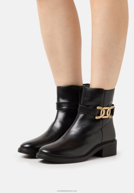 Z62T1963 Women Anna Field Leather Classic Ankle Boots Black
