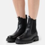 Z62T1971 Women Anna Field Leather Classic Ankle Boots Black