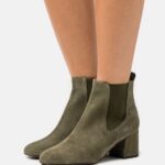 Z62T1977 Women Anna Field Leather Classic Ankle Boots Olive