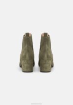 Z62T1977 Women Anna Field Leather Classic Ankle Boots Olive - Image 4