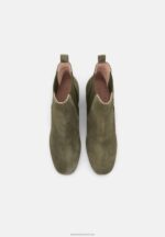 Z62T1977 Women Anna Field Leather Classic Ankle Boots Olive - Image 6