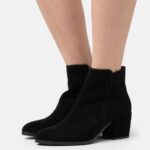 Z62T1978 Women Anna Field Leather Ankle Boots Black