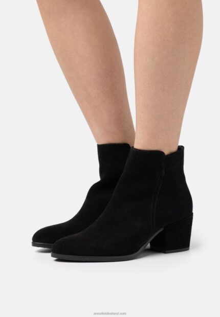 Z62T1978 Women Anna Field Leather Ankle Boots Black