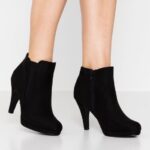 Z62T1985 Women Anna Field High Heeled Ankle Boots Black