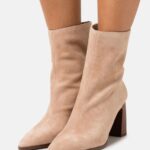 Z62T1986 Women Anna Field Leather Classic Ankle Boots Beige