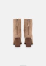 Z62T1986 Women Anna Field Leather Classic Ankle Boots Beige - Image 4