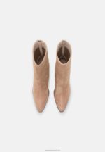 Z62T1986 Women Anna Field Leather Classic Ankle Boots Beige - Image 6