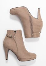 Z62T1987 Women Anna Field High Heeled Ankle Boots Taupe - Image 3