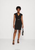Z62T198 Women Anna Field Shift Dress Black - Image 2