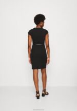Z62T198 Women Anna Field Shift Dress Black - Image 3