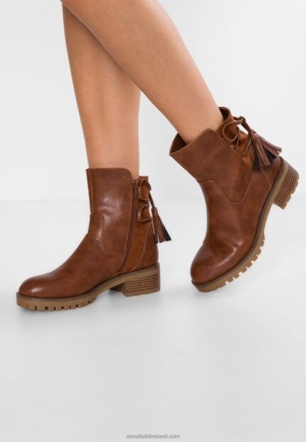 Z62T1996 Women Anna Field Winter Boot Classic Ankle Boots Cognac