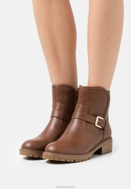 Z62T1998 Women Anna Field Comfort Winter Boot Classic Ankle Boots Cognac