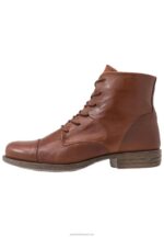 Z62T1999 Women Anna Field Leather Booties Ankle Boots Cognac - Image 2